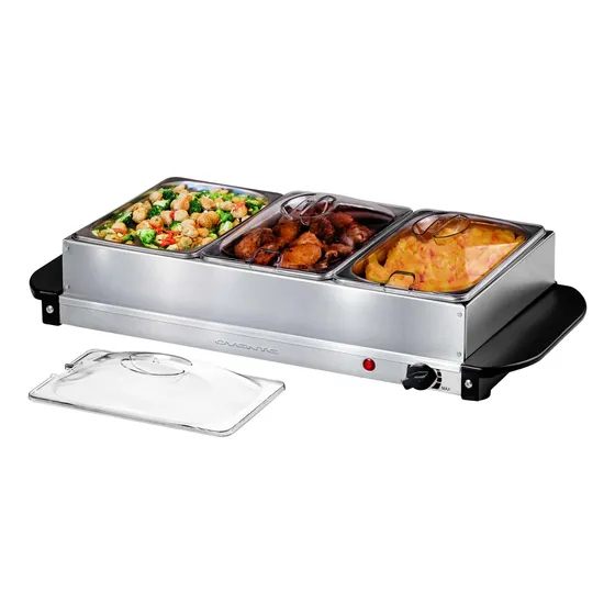 Servidor Buffet Ovente Fw173s, 3 Sartenes Eléctricas, 4,5 L