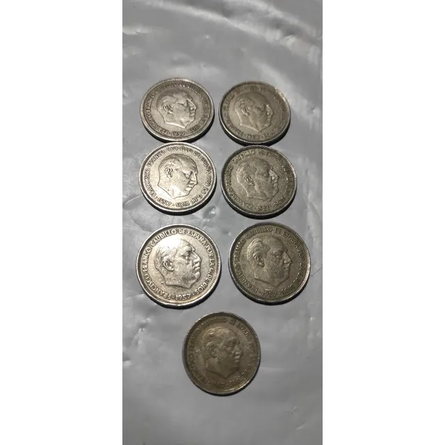 25 Pesetas España 1957 Monedas Franco Colección Lote X6