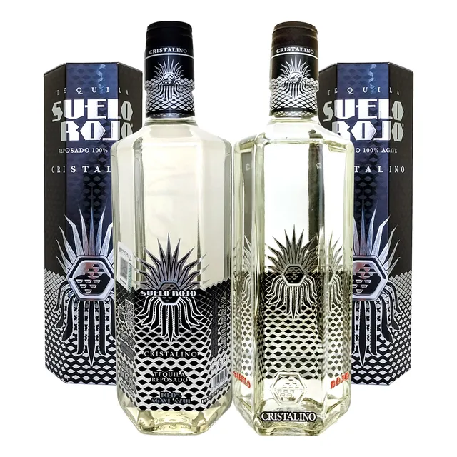 Duo Pack Tequila Suelo Rojo Reposado Cristalino 750 Ml