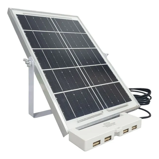 Cargador Panel Solar Con Cable Usb 4 Puertos 6w Ilum-ven