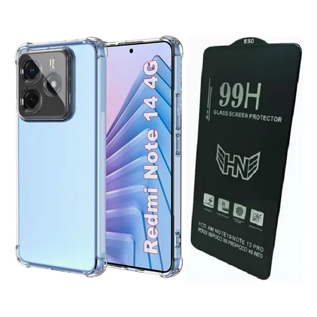 Xiaomi Note 14 4g Funda Antishock + Vidrio Templado Premium