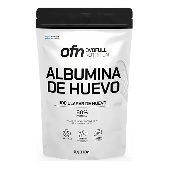 Proteina Clara De Huevo Albumina 100% 370grs Ovofull  