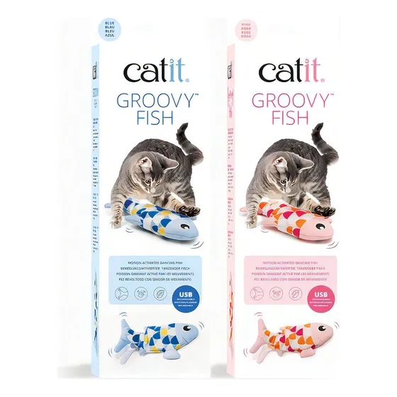 Juguete Para Gato Groovy Fish Catit Activado Con Movimiento Color Rosa