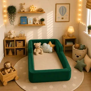Cama Para Transição Do Berço Com Proteção Lateral Premium Verde