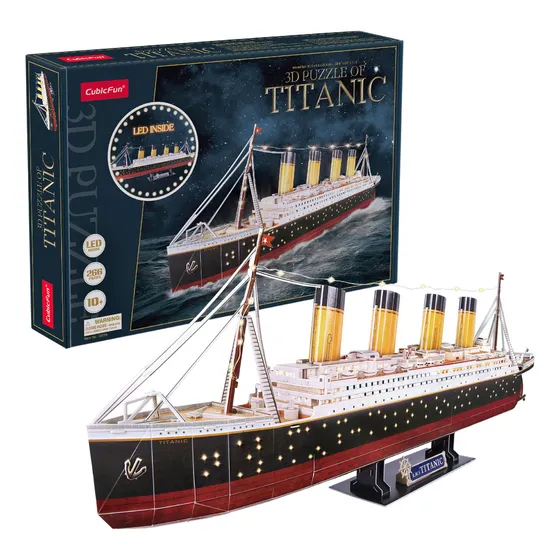 Cubic Fun Rompecabeza 3d Con Led Titanic Barco 266 Piezas
