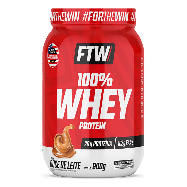 Whey Protein 100% Concentrado Pote 900g Sabor Doce De Leite - Ftw Whey Protein 100% Concentrado Pote 900g Sabor Doce De Leite - Ftw