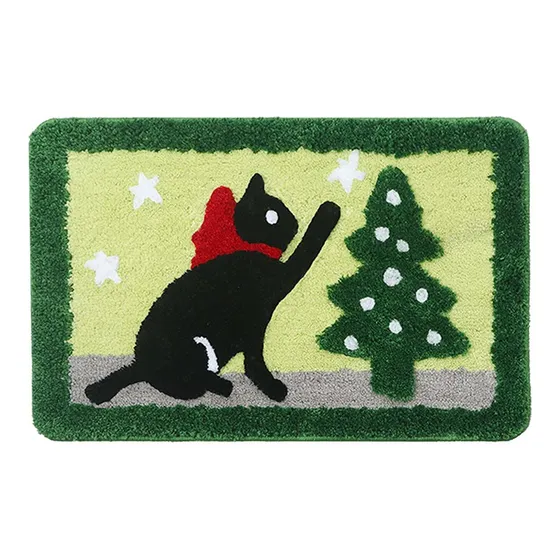 Clothmile Alfombra Baño Microfibra Navidad Suave Lavable