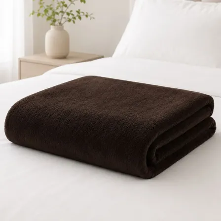Cobertor Manta Soft Casal 1,80m X 2,00m Macio Microfibra Liso 600 G Marrom-escuro