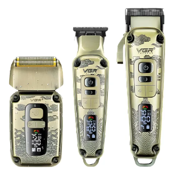 Set Barbería Corta Pelo Trimmer Afeitadora 3 En 1 Vgr V-642