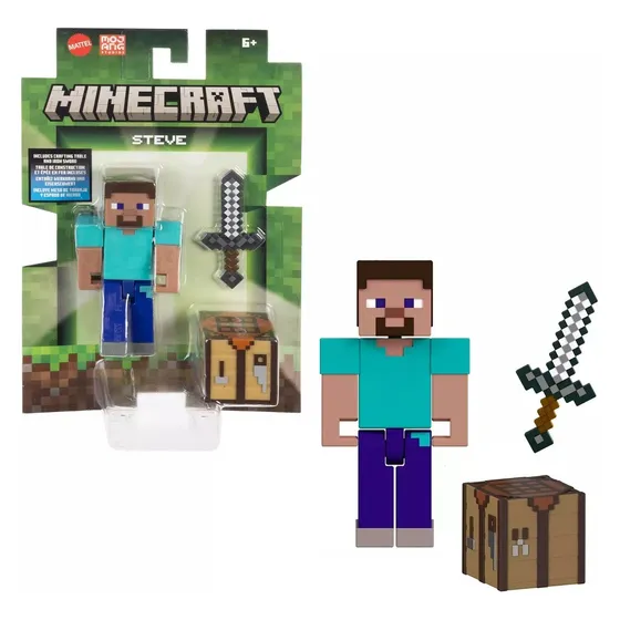 Figura Steve Minecraft 8cm Con Accesorios