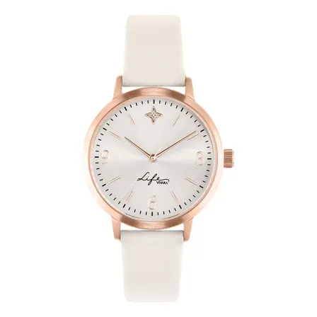 Relógio Life Colors Feminino Couro Off White Off White Branco