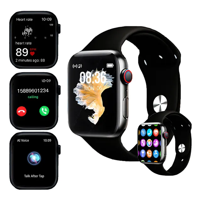 Smartwatch Reloj Inteligente Bluetooth Llamadas Datos De Movimiento Monitoreo De La Frecuencia Cardíaca Carga Inalámbrica Adecuada Para Ios Android