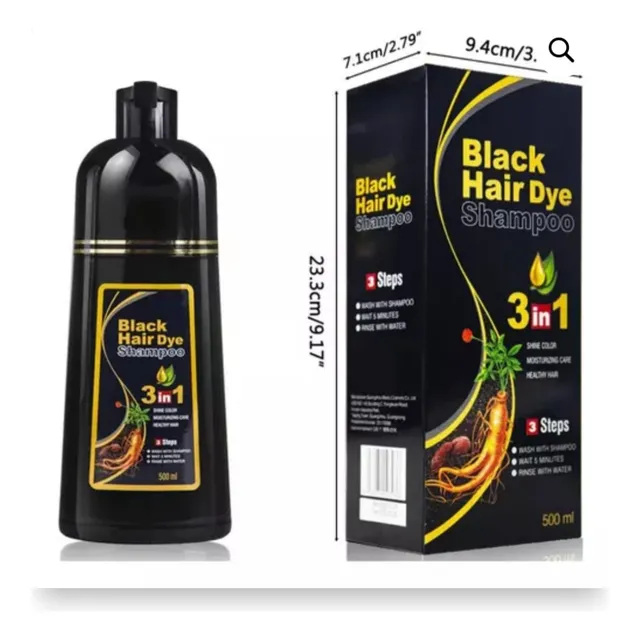 Shampoo Tinte Para Cabello, Cubre Canas , Color Negro