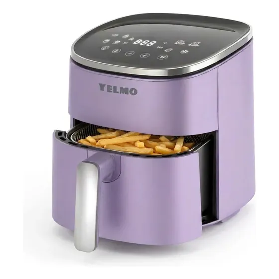 Freidora De Aire Yelmo Fr7309 Air Fryer Digital 5lts 1400w Color Violeta 8 Programas
