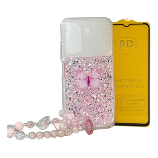 Funda Para Zte A54 Con Cadena Y Cristal Funda Para Zte A54 Con Cadena Y Cristal