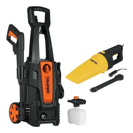 Hidrolavadora Eléctrica Truper 1800psi + Aspiradora De Auto
