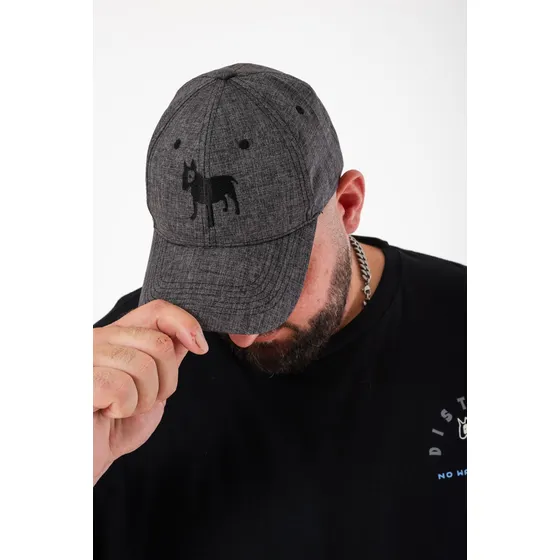 Gorra District Larsen Negro Melange Logo Perro Poliester Negro Único