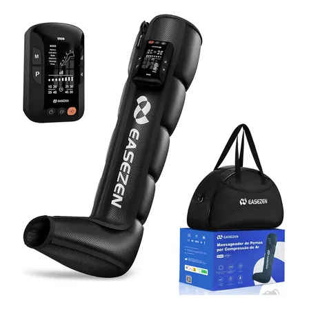 Bota De Compressão Pneumática Sem Fio Massageador Pernas 127/220v Preto