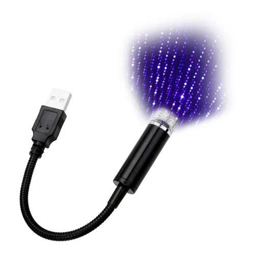 Luz Led Usb Proyector Estrellas Decoracion Auto Techo Pie Ax Color Negro Color De La Luz Violeta