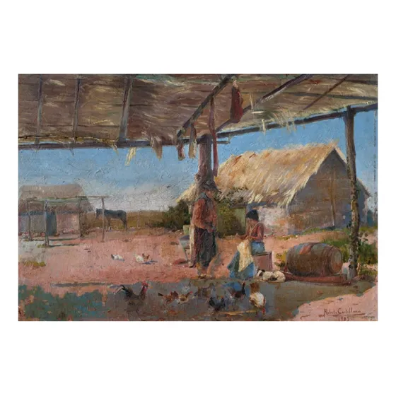 Roberto Castellanos - Escena De Campo - Lámina 45x30 Cm.