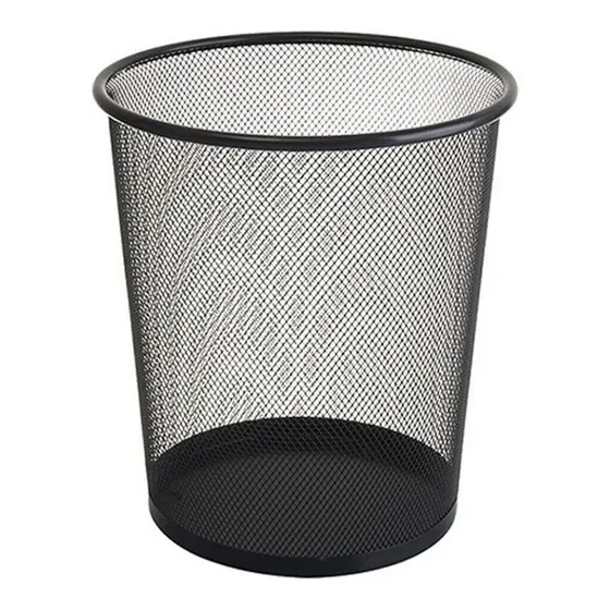 Lixeira Metal Aramado Cesto Lixo Escritório 8 Litros Preto Cor Preto