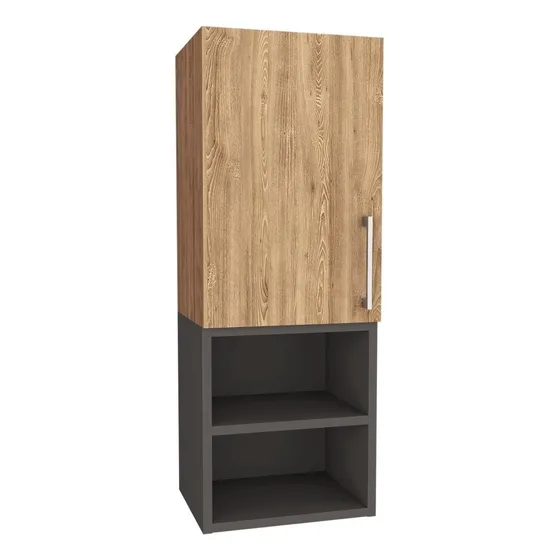 Mueble Auxiliar De Baño Madrid Rta Miel + Plomo Color Del Mueble Marrón