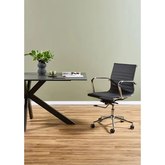 Sillón Ejecutivo Gerencial Ecocuero Pata Cromada - Aluminium Baja Color Negro