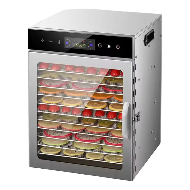 Deshidratador Alimentos 12 Bandejas Panel Digital Acero Inox