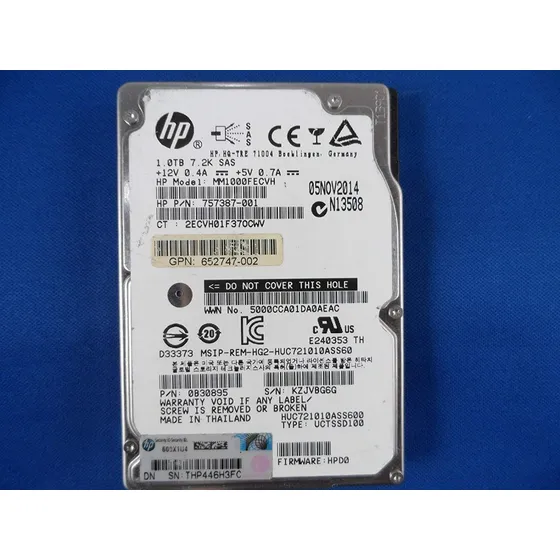 Disco Duro Hp Servidor 2.5  1tb 7200rpm 6gb Sas Sff