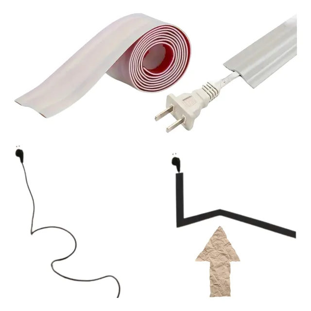Organizador Cables Escritorio Blanco Protector Cubre Cinta