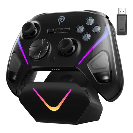 Controle sem fio Bluetooth EasySMX D10 para Switch, PC e Android com base de carregamento RGB
