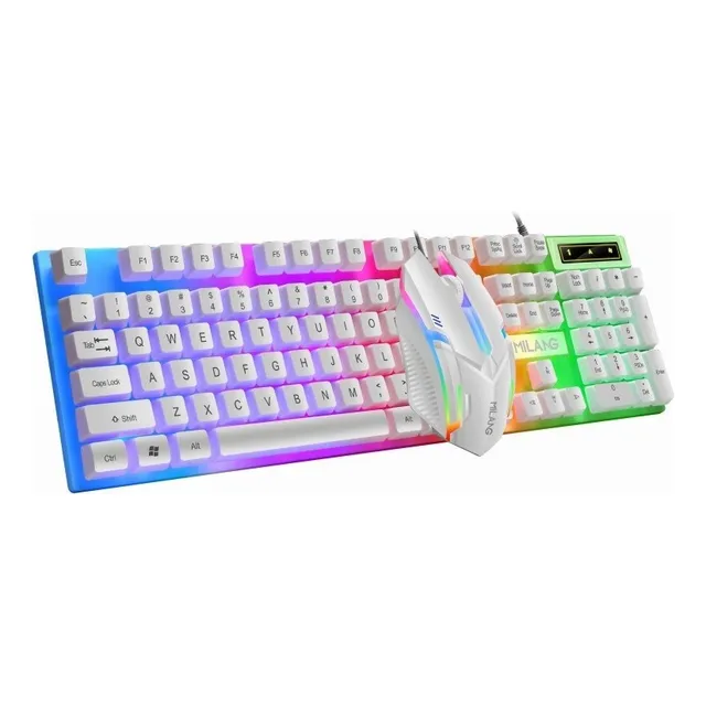 Kits Teclado Gamer Mecanico Alambrico Rgb Con Mouse Gamer