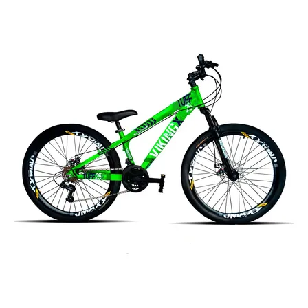 Bicicleta Mountain Bike VikingX Tuff 25 Aro 26 Quadro 13.5 Alumínio Verde