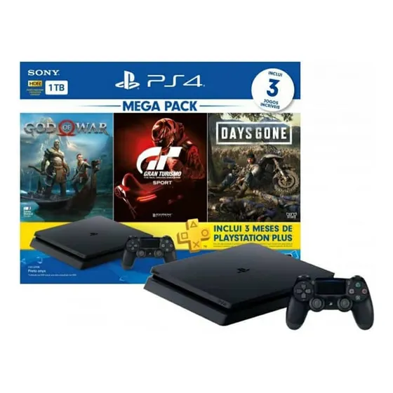 Ps4 Slim 1tb  2 Controles + Jogos