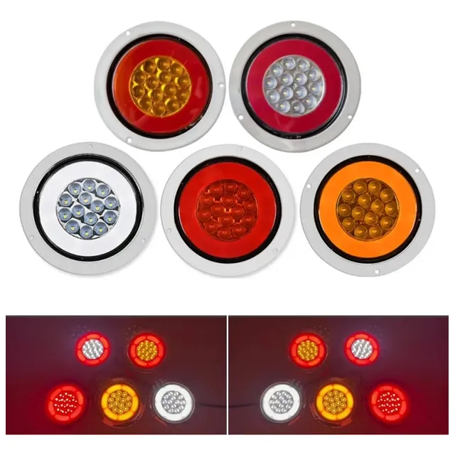2pz Luces Stop Para Camión Plafon Led Redondo 12-24v