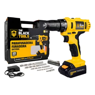 Parafusadeira Furadeira Sem Fio The Black Tools Bateria 12v Cor Amarelo E Preto FrequĂȘncia 60 110v/220v Parafusadeira Furadeira Sem Fio The Black Tools Bateria 12v Cor Amarelo E Preto FrequĂȘncia 60 110v/220v