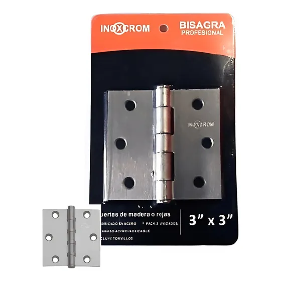 Pack 2 Bisagras P/puertas Ventanas Madera 3puLG. Inoxidable