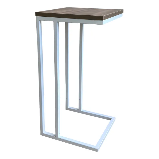 Mesa Auxiliar De Arrime Reforzada Doble Caño 70 Cm Melamina
