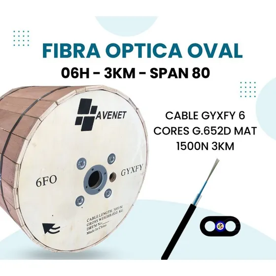 Carrete De Fibra Optica Oval 6 Hilos 3km