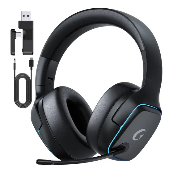 Bogast® Audífonos Gamer Inalámbricos 2.4ghz Bluetooth 5.3 Con Micrófono Cancelación De Ruido, Sonido Envolvente 7.1 Y Batería 70h Para Ps5, Ps4, Pc Y Switch, Captain 780 Negro