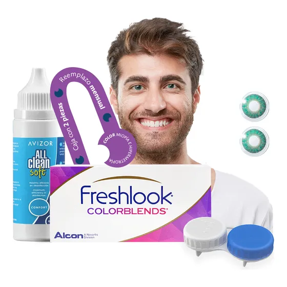 Lentes de Contacto Alcon Freshlook Colorblends Color Turquesa Graduados