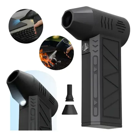Mini Soprador Ventilador De Ar Turbo Jet Fan 130.000 Rpm Usb Preto 127/220v