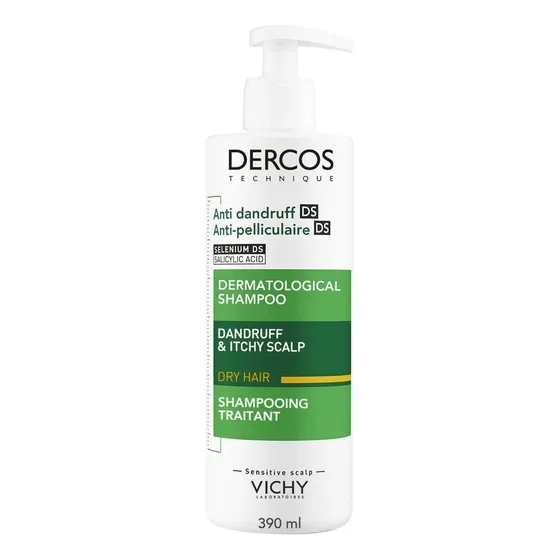 Vichy Shampoo Dercos Anticaspa 390 Ml Cabello Seco