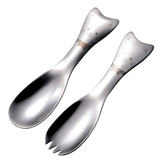 2 Peças De Colher De Aço Inoxidável Cartoon Cat Ice Cream Sc 2 Peças De Colher De Aço Inoxidável Cartoon Cat Ice Cream Sc