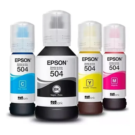 Combo X4 Tintas Originales Epson T504  L4150 L4160 En Caja