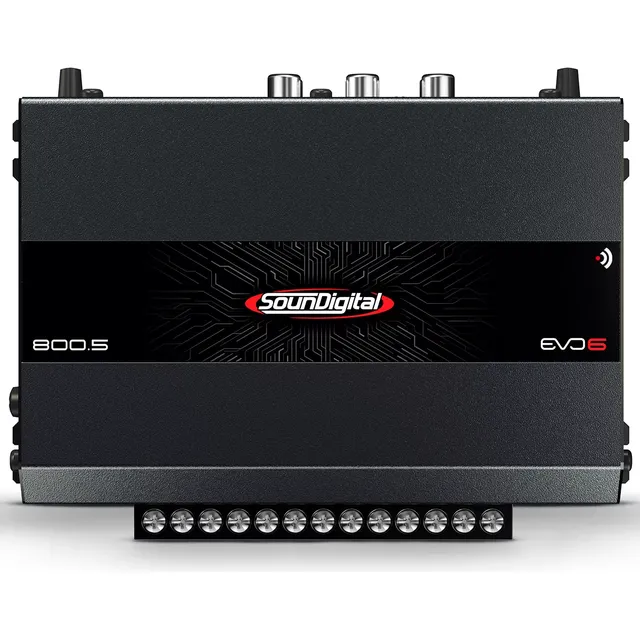 Módulo Amplificador Soundigital 800.5 EVO6 Classe D 5 Canais - 4 Canais Estéreo 4 OHMS ou 2 X Bridge 8 Ohms - 1 canal para Subwoofer 4 Ohms - 800 WRMS SD800.5 800.5-4 EVO6