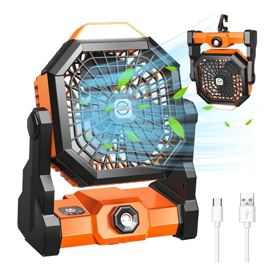 Ventilador Portátil Camping Acampar Luz Led Recargable Usb