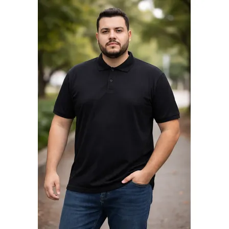 Camisa Polo Plus Size Masculina Básica Alta Qualidade Lisa