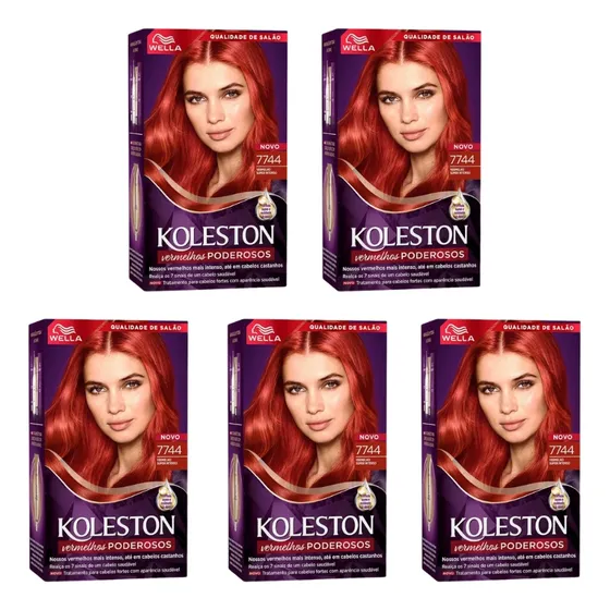Coloraçao Koleston 7744 Vermelho Intenso-kit C/5un
