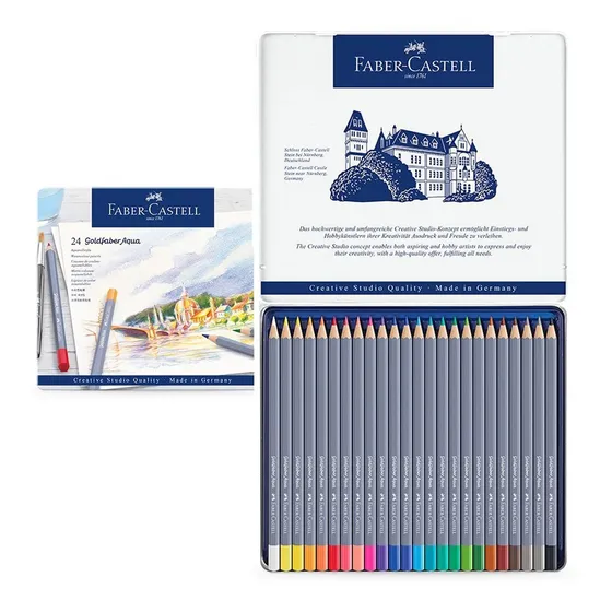 Lápis Aquarela Goldfaber Aqua Faber Castell 24 Cores